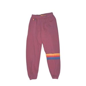 Aviator Nation Vintage Women's Maroon Joggers with Stripe